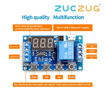 6-30V Relay Module Switch Trigger Time Delay Circuit Timer Cycle Adjustable R06 Drop Ship