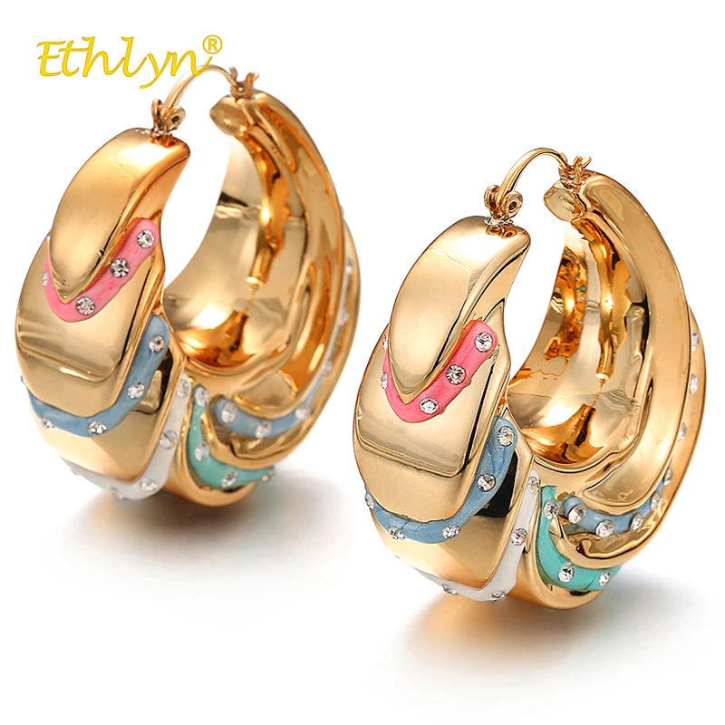 Ethlyn Crystal Earrings for Women High Quality Copper Earring Multicolor Hollow Hoop Earrings Jewelry Bridal Big Earrings Gifts
Ethlyn Crystal Earrings for Women High Quality Copper Earring Multicolor Hollow Hoop Earrings Jewelry Bridal Big Earrings Gifts