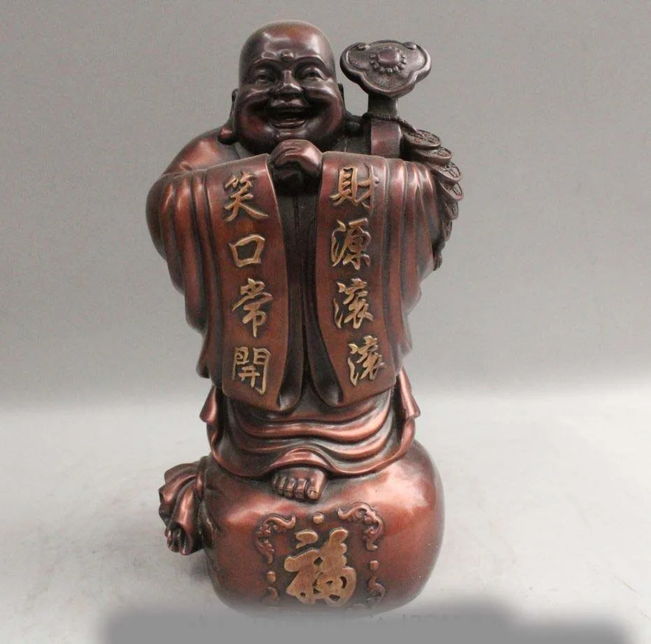 14"Chinese Bronze Money Wealth sTAND Happy Laugh Maitreya Buddha & Ruyi Statue
14"Chinese Bronze Money Wealth sTAND Happy Laugh Maitreya Buddha & Ruyi Statue