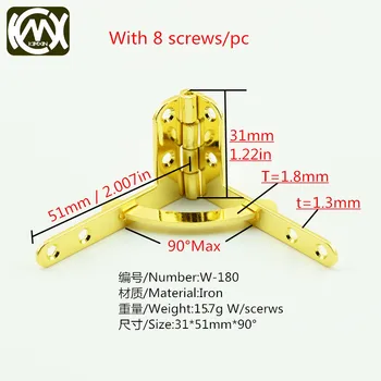 10pc 31mm*51mm 90 degree jewelry box hinges Wood box hardware accessories hinge Professional manufacturer manufacture KMX-W-180
10pc 31mm*51mm 90 degree jewelry box hinges Wood box hardware accessories hinge Professional manufacturer manufacture KMX-W-180