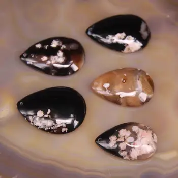 New! 5pcs Top Drilled Drop Slab Pendants Black Cherry Flower Agates,Natural Sakura Agates Jaspers Nugget Cabochon Charms Jewelry
New! 5pcs Top Drilled Drop Slab Pendants Black Cherry Flower Agates,Natural Sakura Agates Jaspers Nugget Cabochon Charms Jewelry