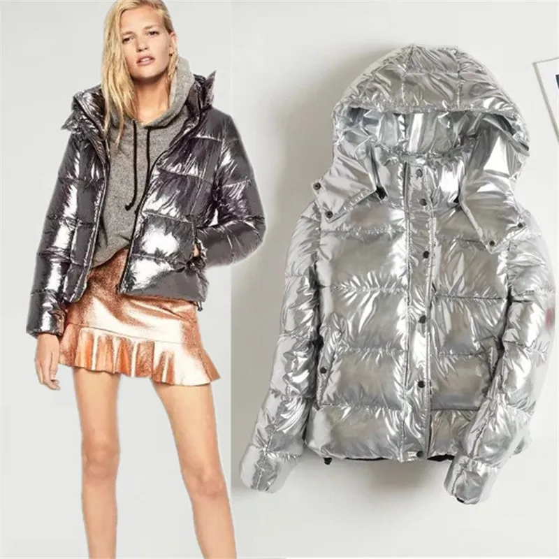Winter Coat Women Down Jacket 2019 Fashion Silver Metal Female Parka Outwear Plus Size Warm Thick Cotton Padded bomber jacket
Winter Coat Women Down Jacket 2019 Fashion Silver Metal Female Parka Outwear Plus Size Warm Thick Cotton Padded bomber jacket