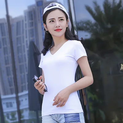 95% Cotton Summer Women Tops Vogue T Shirt Short Sleeve V-Neck XXXL Lady Casual Tees Shirt White Tumblr Shirt Prefect quality
95% Cotton Summer Women Tops Vogue T Shirt Short Sleeve V-Neck XXXL Lady Casual Tees Shirt White Tumblr Shirt Prefect quality