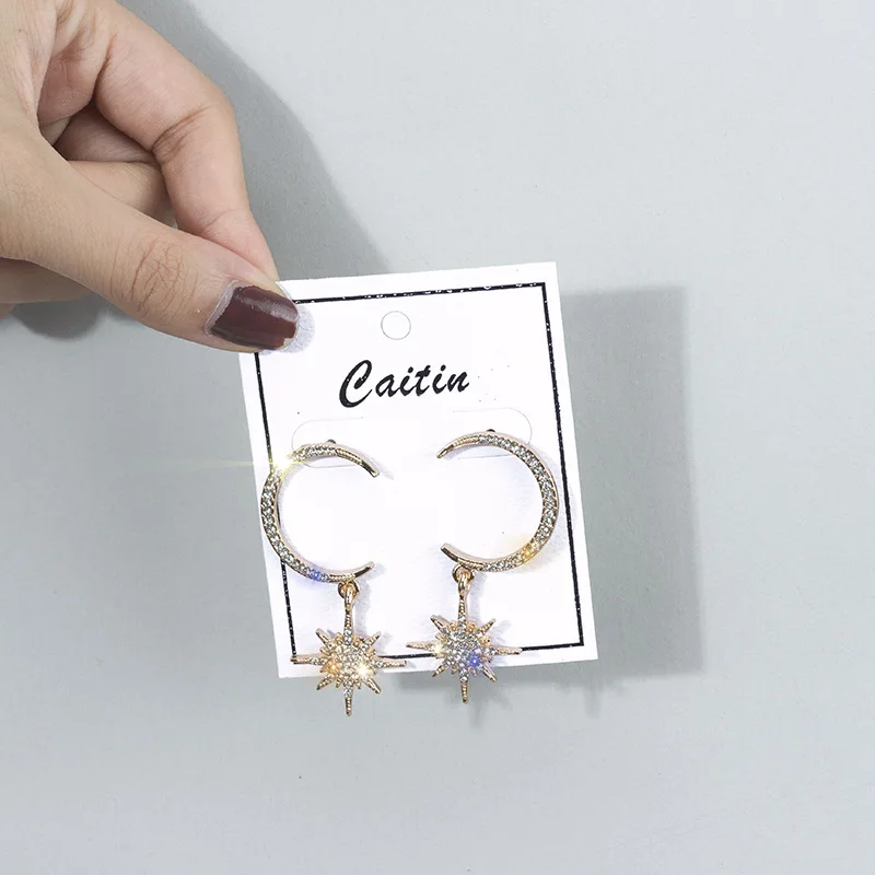 Korea Handmade Sterling Silver Needles Anti-allergy Moon Star Rhinestone Drop Earrings Dangle Earrings Fashion Jewelry-BYDE012D5
Korea Handmade Sterling Silver Needles Anti-allergy Moon Star Rhinestone Drop Earrings Dangle Earrings Fashion Jewelry-BYDE012D5