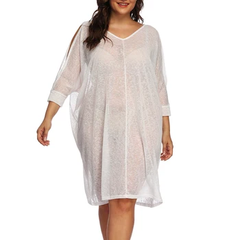 Summer Women Plus Size Tops Solid Beach Cover Up Women Long Sleeve V Neck Sexy Dress Robe De Plage Beach Wear Swimwear Cover Up
Summer Women Plus Size Tops Solid Beach Cover Up Women Long Sleeve V Neck Sexy Dress Robe De Plage Beach Wear Swimwear Cover Up