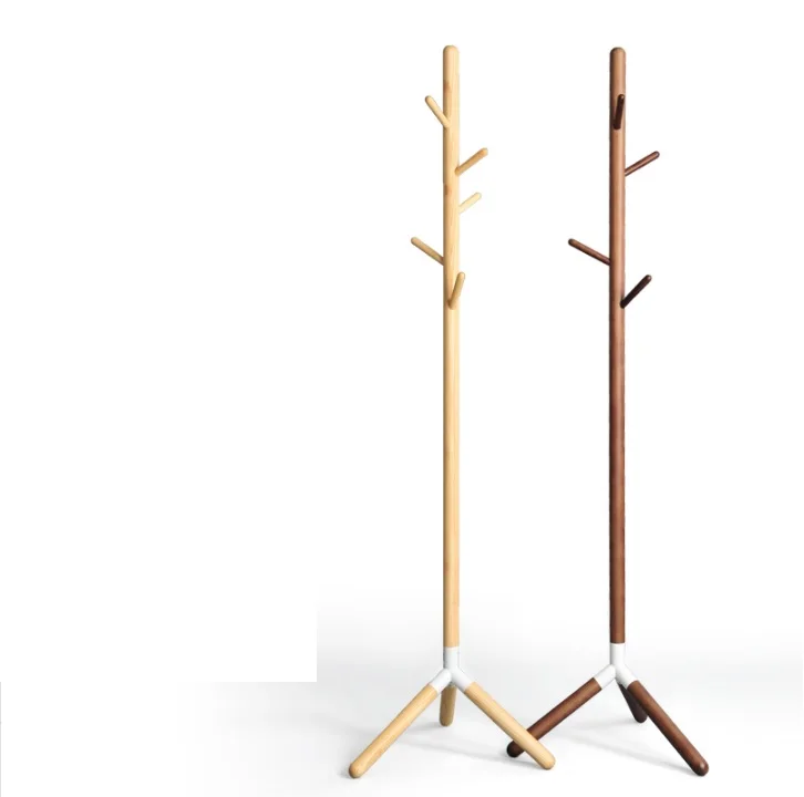 Coat Hat Tree Stand in Solid Wood with Tripod, 181cm Height