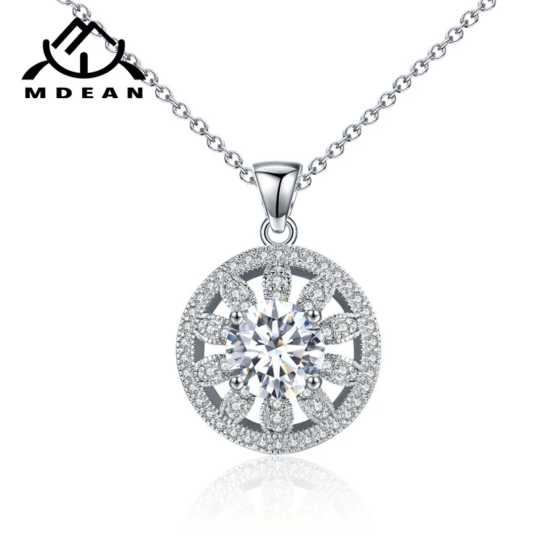 MDEAN ожерелье подвеска белый золотой цвет круглые классические украшения для