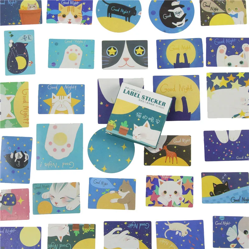 40 Pcs/Box Cat Night Mini Paper Sticker Set Decoration Diy Diary Scrapbooking Sealing Sticker Kawaii Stationery
40 Pcs/Box Cat Night Mini Paper Sticker Set Decoration Diy Diary Scrapbooking Sealing Sticker Kawaii Stationery