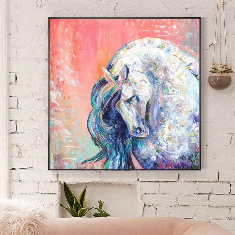 100% Hand Painted Abstract White Horse Oil Painting On Canvas Wall Art Wall Adornment Pictures Painting For Live Room Home Decor
100% Hand Painted Abstract White Horse Oil Painting On Canvas Wall Art Wall Adornment Pictures Painting For Live Room Home Decor