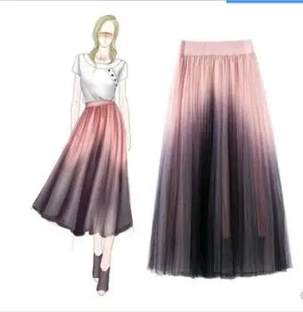 Gradient mesh gauze skirt spring female 2018 new Korean version of pleated fashion casual sweet long skirt
Gradient mesh gauze skirt spring female 2018 new Korean version of pleated fashion casual sweet long skirt