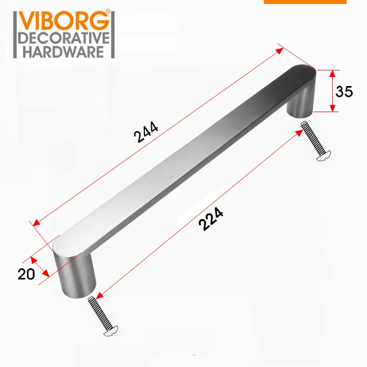 VIBORG Deluxe 224mm Solid 304 Stainless Steel Modern Kitchen Cabinet Cupboard Door Wardrobe Handles Drawer Pull Handle, SV728
VIBORG Deluxe 224mm Solid 304 Stainless Steel Modern Kitchen Cabinet Cupboard Door Wardrobe Handles Drawer Pull Handle, SV728