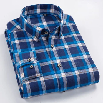 Men's Long Sleeve Checkered Brushed Flannel Shirt Single Pocket Standard-fit Comfortable Soft Cotton Casual Button-collar Shirts
Men's Long Sleeve Checkered Brushed Flannel Shirt Single Pocket Standard-fit Comfortable Soft Cotton Casual Button-collar Shirts