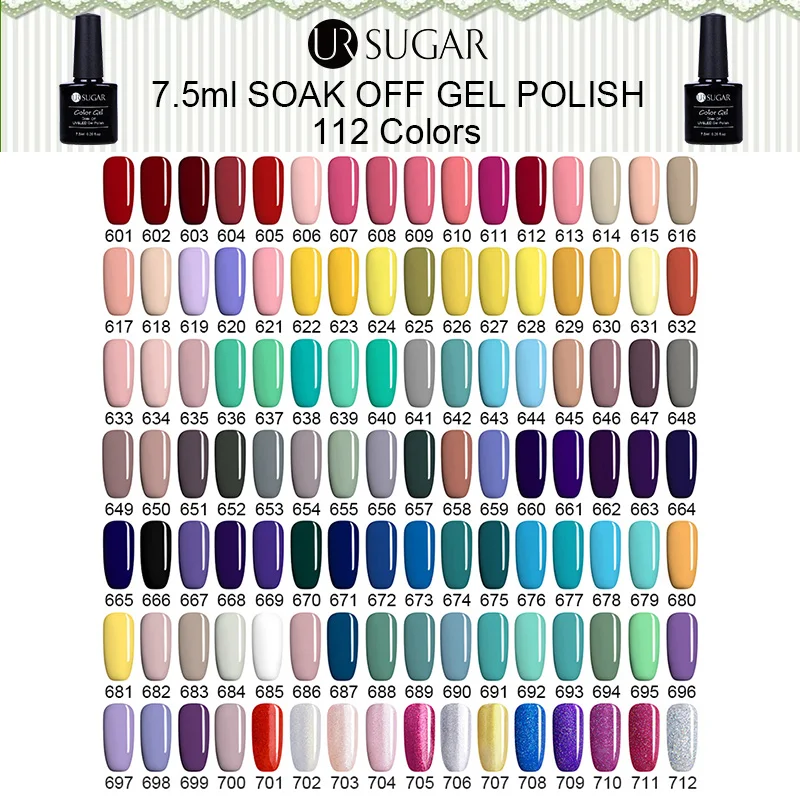 UR SUGAR 7.5ml UV Gel Nail Polish LED Lamp Gel Lacquer 112 Colors Gel Pure Colors Semi Permanent Gel Varnish DIY
UR SUGAR 7.5ml UV Gel Nail Polish LED Lamp Gel Lacquer 112 Colors Gel Pure Colors Semi Permanent Gel Varnish DIY