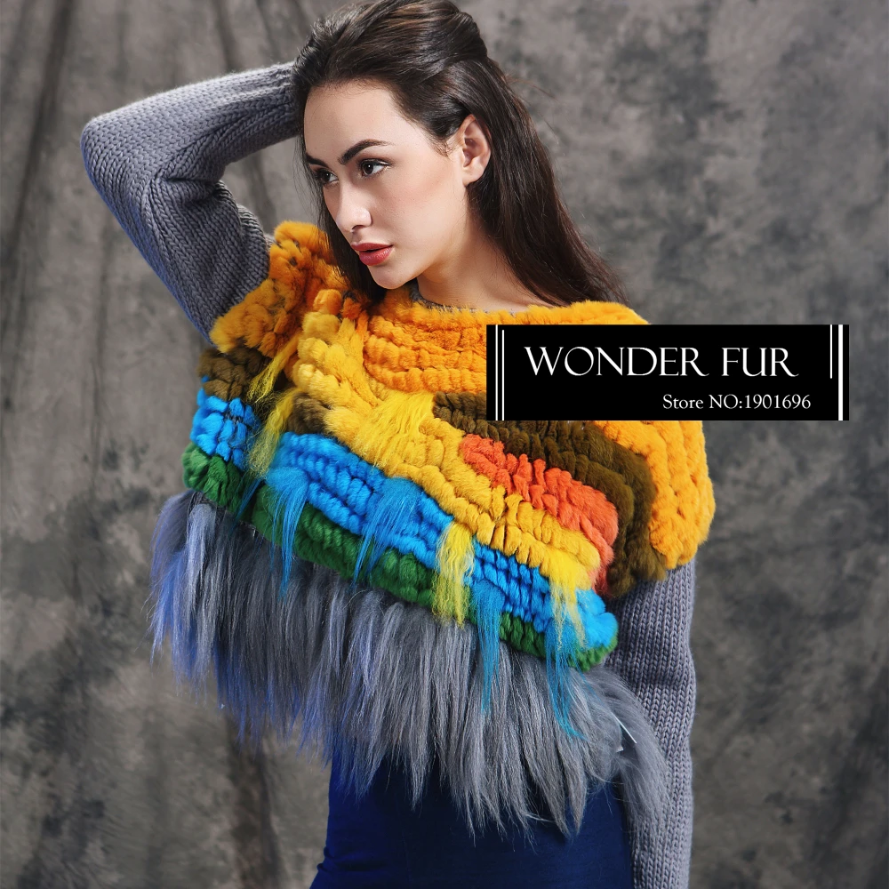 Colorful Knitting Fur Sweater Charming Design Knitted Rex Rabbit Fur Pullover With Goat Fur Tassel Wholesale Real Fur Top Dress
Colorful Knitting Fur Sweater Charming Design Knitted Rex Rabbit Fur Pullover With Goat Fur Tassel Wholesale Real Fur Top Dress