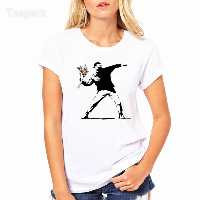 Flower Thrower Banksy Fashion Summer Women T-shirt tops Short Sleeve Tops Clothing O-neck T shirt For Women HWP4210
Flower Thrower Banksy Fashion Summer Women T-shirt tops Short Sleeve Tops Clothing O-neck T shirt For Women HWP4210