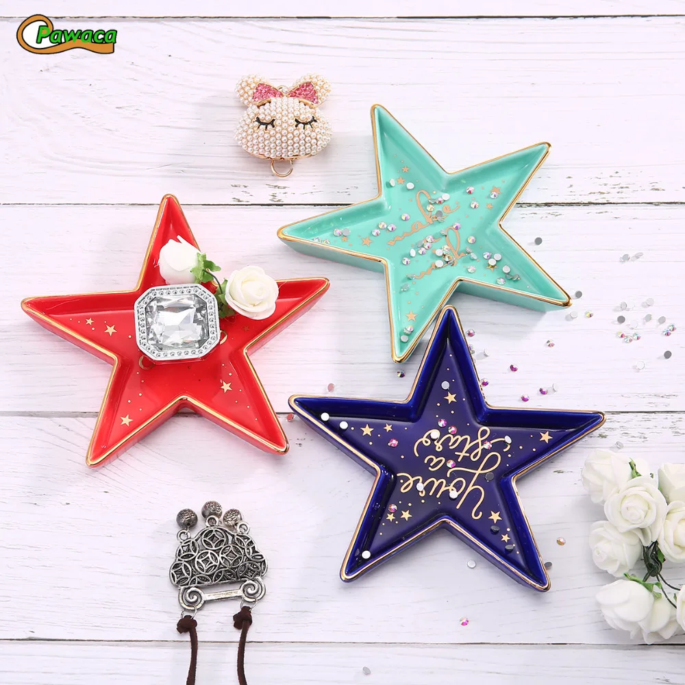Europe Style Ceramic Dish Star Shape Plate Home Decoration Crown Food Plate Jewelry Trays Rings Storage Plate Birthday Gift
Europe Style Ceramic Dish Star Shape Plate Home Decoration Crown Food Plate Jewelry Trays Rings Storage Plate Birthday Gift