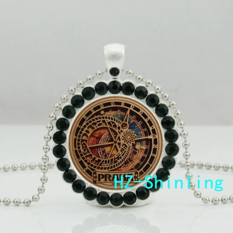 New Prague Astronomical Clock Necklace Astronomical Clock Crystal Pendant Ball Chain Necklaces Silver HZ6
New Prague Astronomical Clock Necklace Astronomical Clock Crystal Pendant Ball Chain Necklaces Silver HZ6