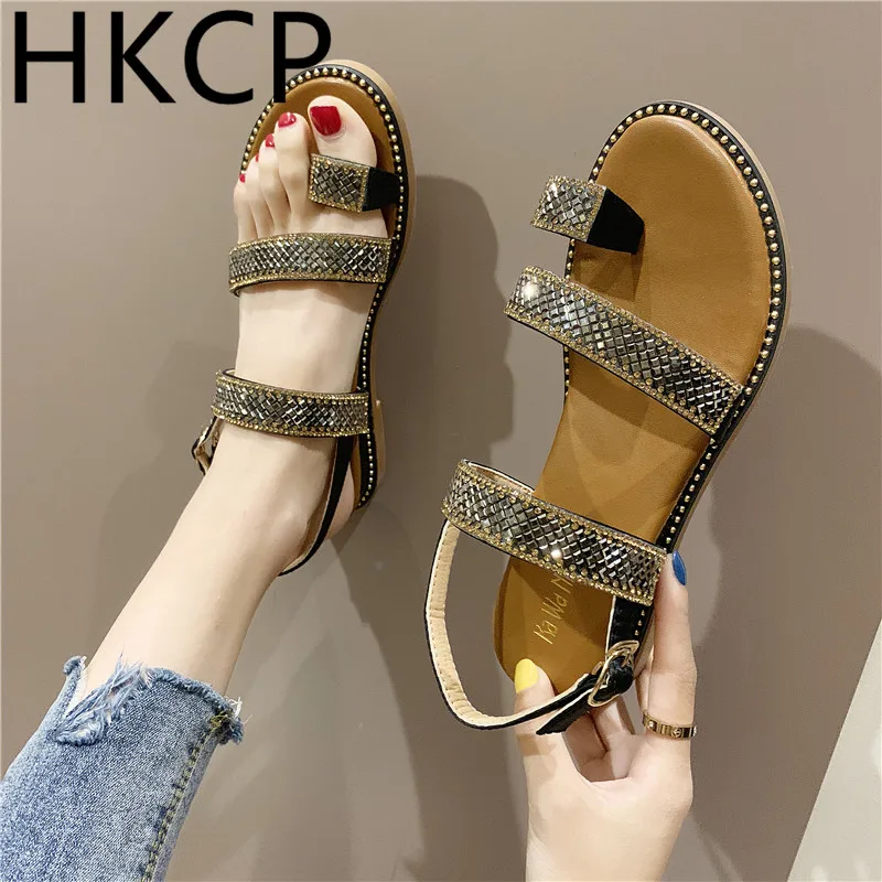 HKCP 2019 summer Korean version of the new sandals women's fashion sets of flat-bottomed rhinestone sandals women C263
HKCP 2019 summer Korean version of the new sandals women's fashion sets of flat-bottomed rhinestone sandals women C263