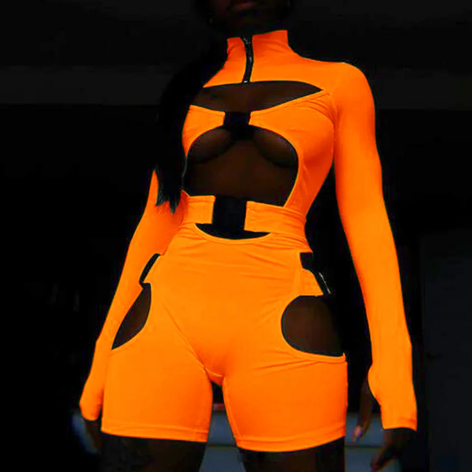 Neon green long sleeve hollow zipper bag buckle playsuit shorts jumpsuit combinaison short femme neon womens rompers jumpsuit
Neon green long sleeve hollow zipper bag buckle playsuit shorts jumpsuit combinaison short femme neon womens rompers jumpsuit