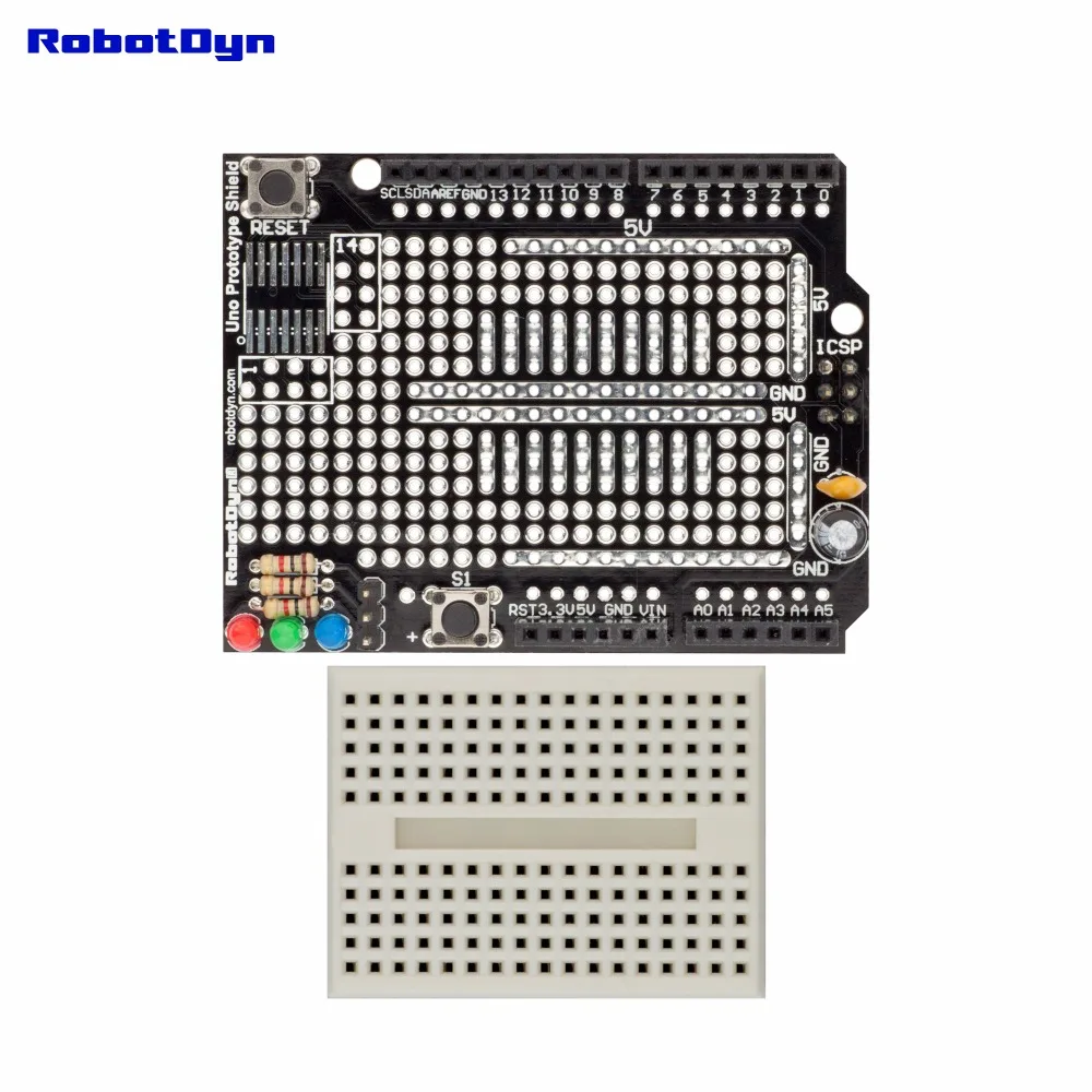 

Uno Prototype Shield with mini breadboard, ProtoShield compatible for Arduino UNO, Mega 2560, Leonardo, Duemilanove