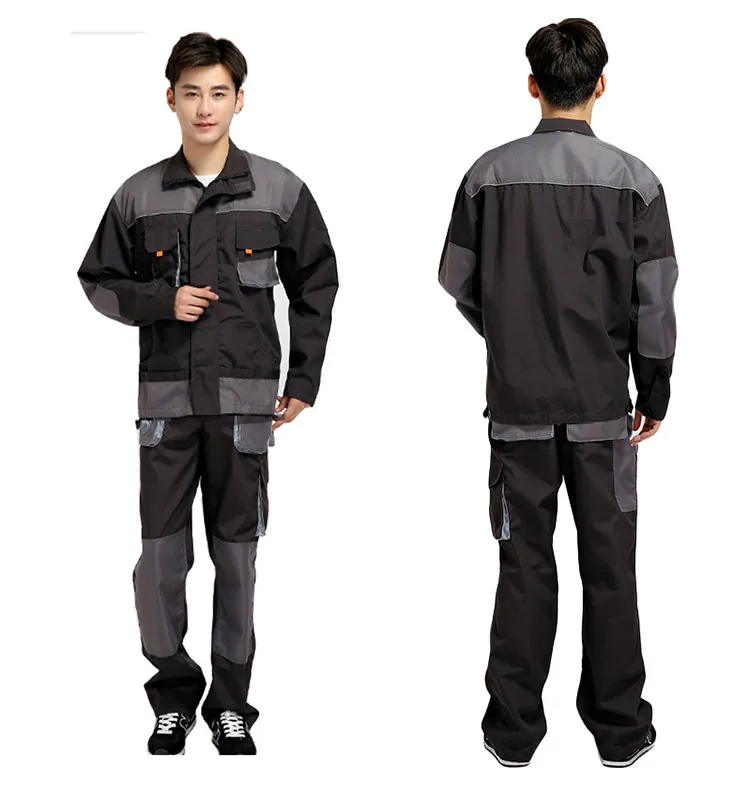 CCGK Men Work Clothing Sets Unisex Workwear Suits Long Sleeve Jackets+Pants Working Factory Uniforms Repair Workers Plus Size (6)