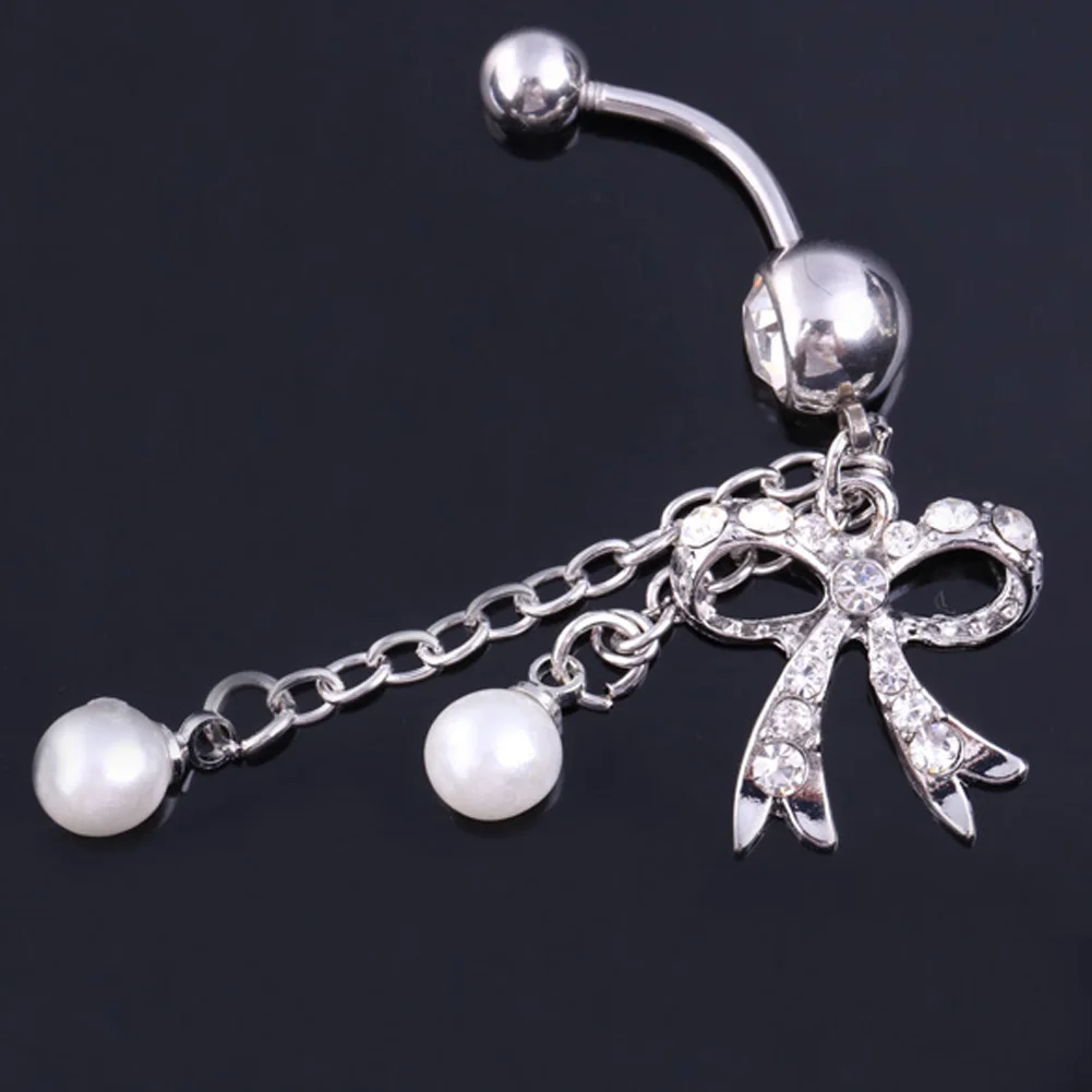 High Quality Sweet Girl Bowknot Belly Button Rings Crystal Pearl Pendant Woman Navel Piercing Ring Body Chain Jewelry BH
High Quality Sweet Girl Bowknot Belly Button Rings Crystal Pearl Pendant Woman Navel Piercing Ring Body Chain Jewelry BH