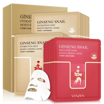 10/11 pcs Red Ginseng Snail Facial Mask Facial Mask Moisturizing Whitening Depth Replenishment chin Care Mask
10/11 pcs Red Ginseng Snail Facial Mask Facial Mask Moisturizing Whitening Depth Replenishment chin Care Mask