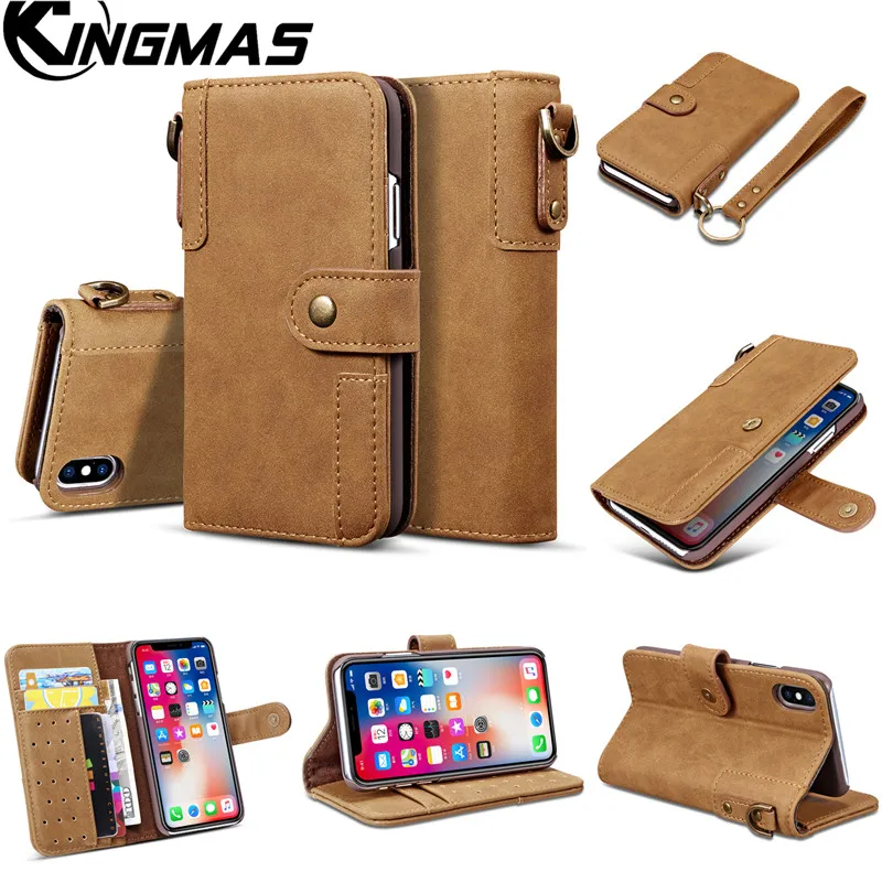 KINGMAS Leather wallet phone case for iPhone 5S SE 6 6S 7 8 plus X XS XR MAX phone panel bracket bank card slot portable flip
KINGMAS Leather wallet phone case for iPhone 5S SE 6 6S 7 8 plus X XS XR MAX phone panel bracket bank card slot portable flip