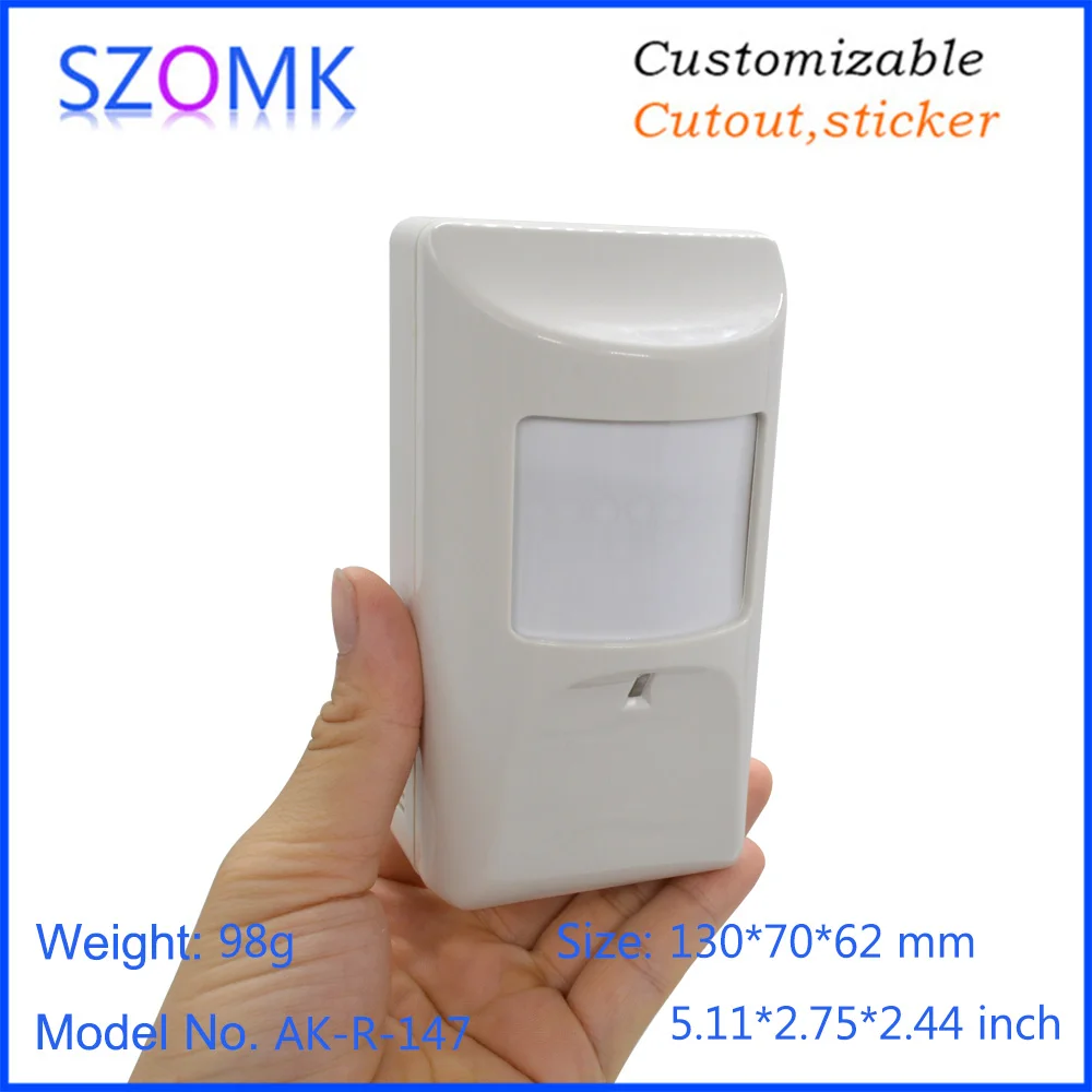 szomk new PIR motion plastic enclosure for electronics plastic junction housing with bracket plastic instrument housing PIR sensor casing (12)