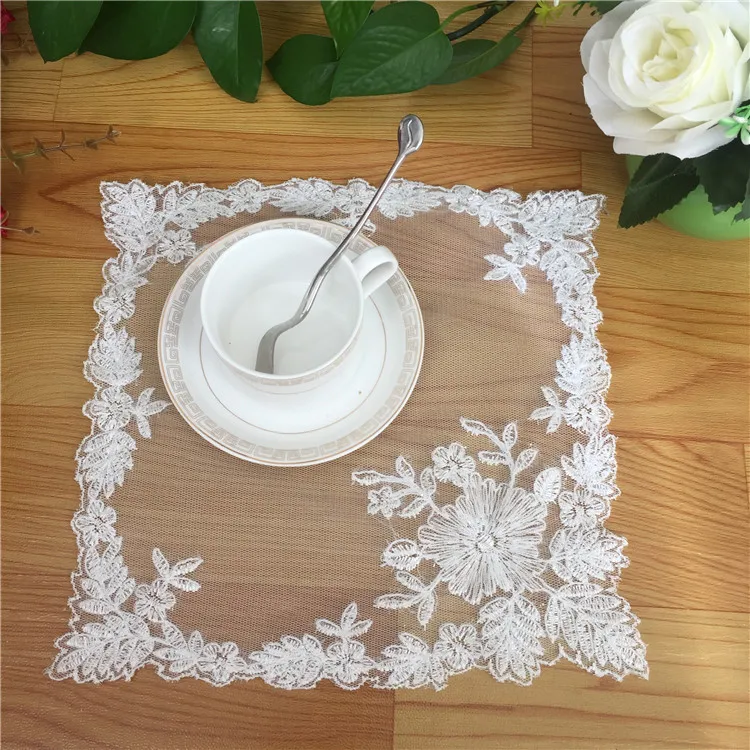 Modern White Lace Doilies Cup Glass Coasters Set Dining Table Mat Embroidery Flowers Placemat Cloth Kitchen Table Wedding Decor
Modern White Lace Doilies Cup Glass Coasters Set Dining Table Mat Embroidery Flowers Placemat Cloth Kitchen Table Wedding Decor