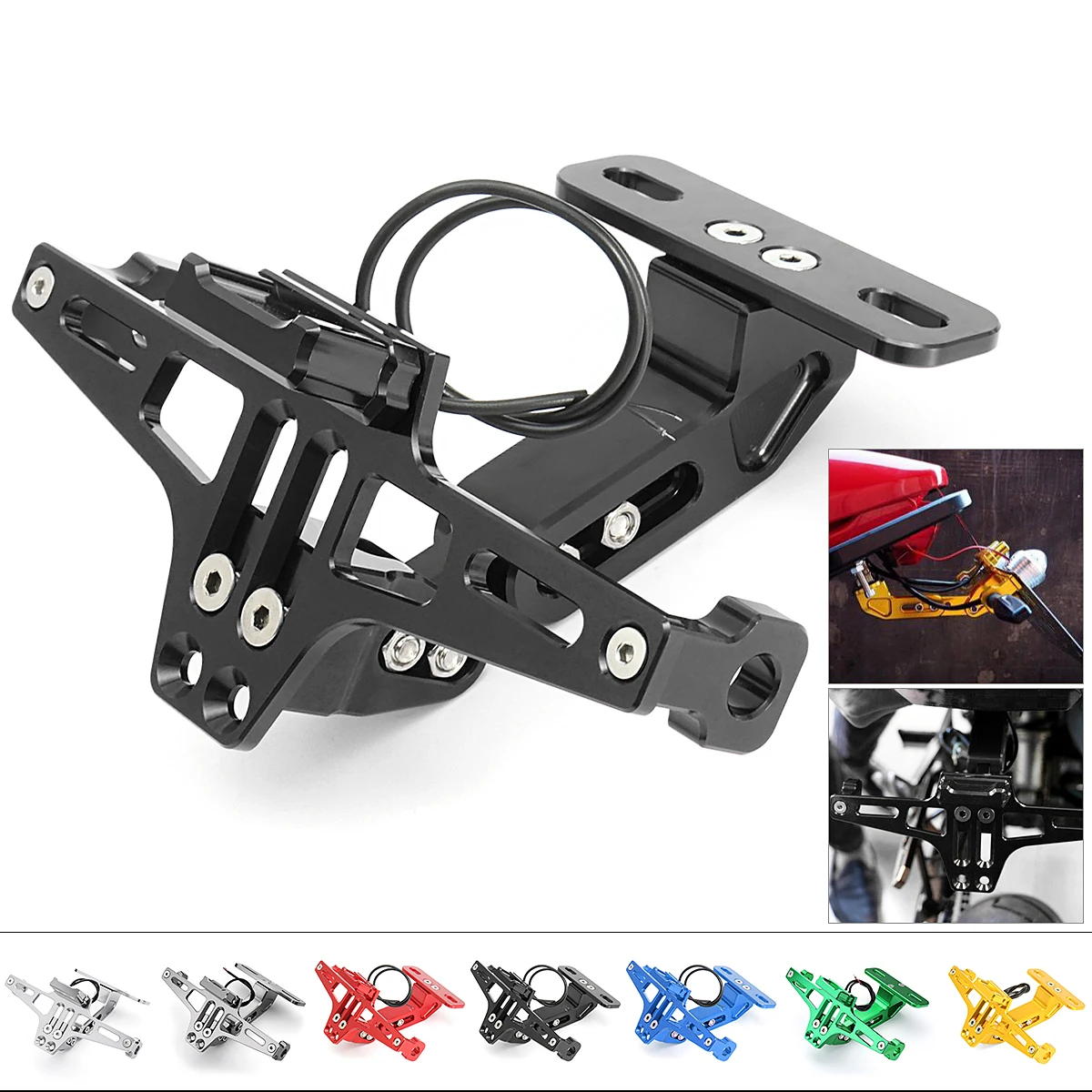 Universal CNC Frame Motorcycle License Number Plate Holder Bracket with LED Light Adjustable
Universal CNC Frame Motorcycle License Number Plate Holder Bracket with LED Light Adjustable