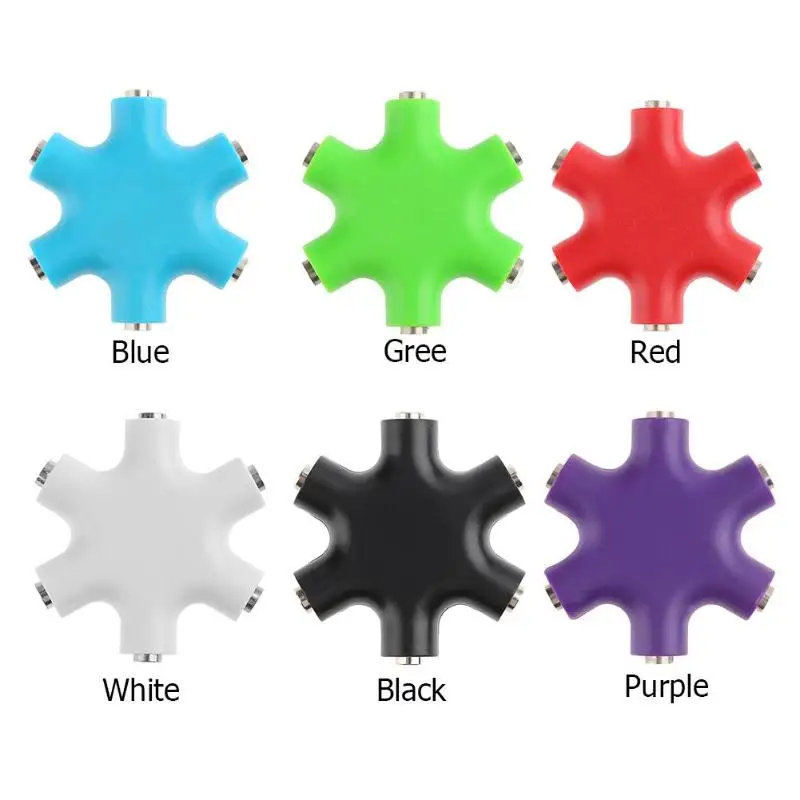 ALLOYSEED 3.5mm Colorful Jack 6 Way Multi Port Hub Aux Headphone Splitter Useful Audio Adapter Converter Earphone Accessories
ALLOYSEED 3.5mm Colorful Jack 6 Way Multi Port Hub Aux Headphone Splitter Useful Audio Adapter Converter Earphone Accessories