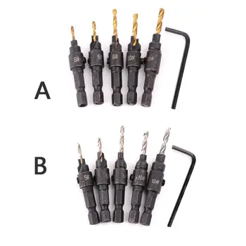 5pcs Countersink Drill Woodworking Drill Bit Set Drilling Pilot Holes For Screw
5pcs Countersink Drill Woodworking Drill Bit Set Drilling Pilot Holes For Screw