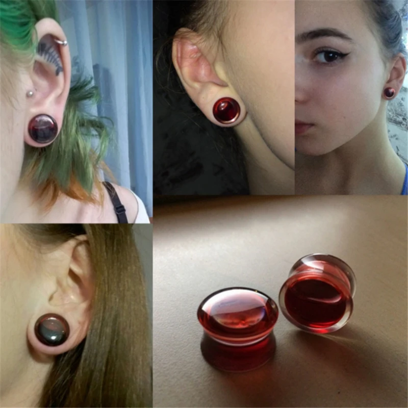 2PCS Punk Red Ear Gauge Taper And Plug Stretching Kits Flesh Ear Tunnel Transparent Expansion Woemn Men Body Piercing Jewelry
2PCS Punk Red Ear Gauge Taper And Plug Stretching Kits Flesh Ear Tunnel Transparent Expansion Woemn Men Body Piercing Jewelry