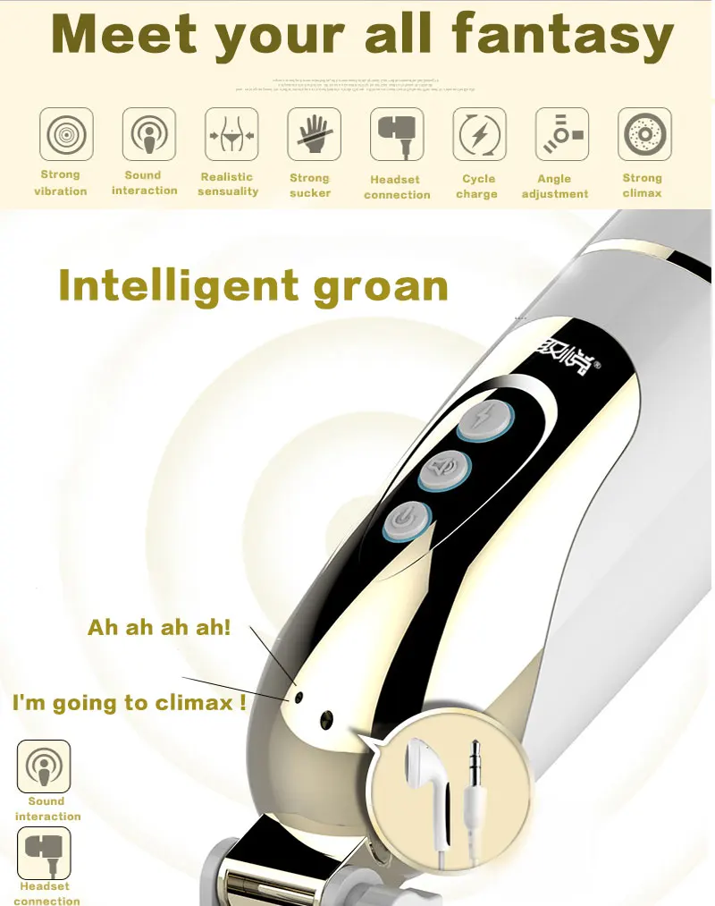 PLEASE ME Electric Male Masturbator Realistic Pussy,Real Voice Hand Free Vibrating Masturbator,Sex Toys for men, Sex Products. 6