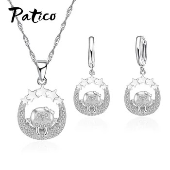 New Style 925 Sterling Silver Cute Monkey Animal Dotted Star Shape Metallic Made Earrings Necklace Set for Girl
New Style 925 Sterling Silver Cute Monkey Animal Dotted Star Shape Metallic Made Earrings Necklace Set for Girl