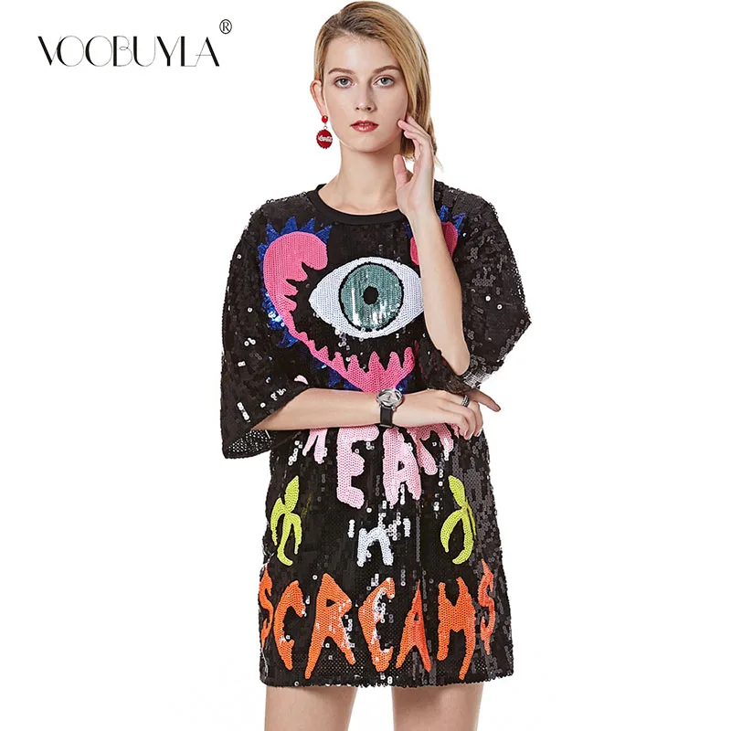 Voobuyla Summer Style Women Dress Sequined Female T-shirt O Neck Casual Hip Hop Print T Shirt Mini Dress Women Poleras Mujer
Voobuyla Summer Style Women Dress Sequined Female T-shirt O Neck Casual Hip Hop Print T Shirt Mini Dress Women Poleras Mujer