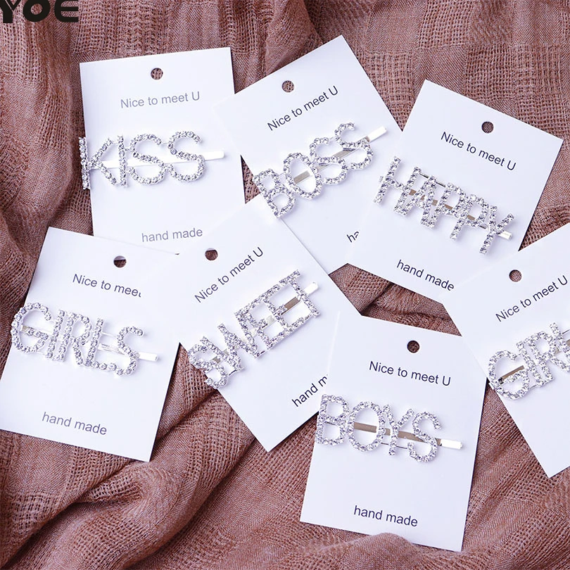 Fashion Crystal Letter Hair Pins For Women Love Hair Clips Kiss Happy Hairgrips Hair Accessories Wedding Party Headdress Jewelry
Fashion Crystal Letter Hair Pins For Women Love Hair Clips Kiss Happy Hairgrips Hair Accessories Wedding Party Headdress Jewelry