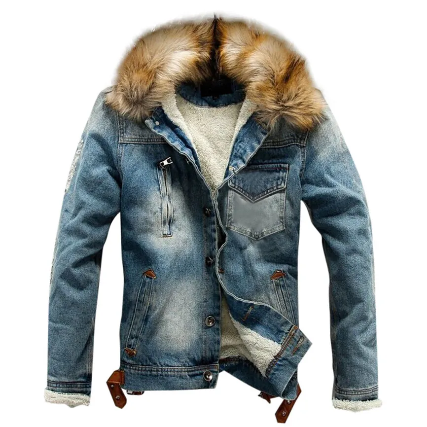 Jean Jacket With Fur Men's Autumn Winter Jacket Many Pockets Button Rinsing Flick Denim Hooded Top men's Denim Jacket Cotton
Jean Jacket With Fur Men's Autumn Winter Jacket Many Pockets Button Rinsing Flick Denim Hooded Top men's Denim Jacket Cotton