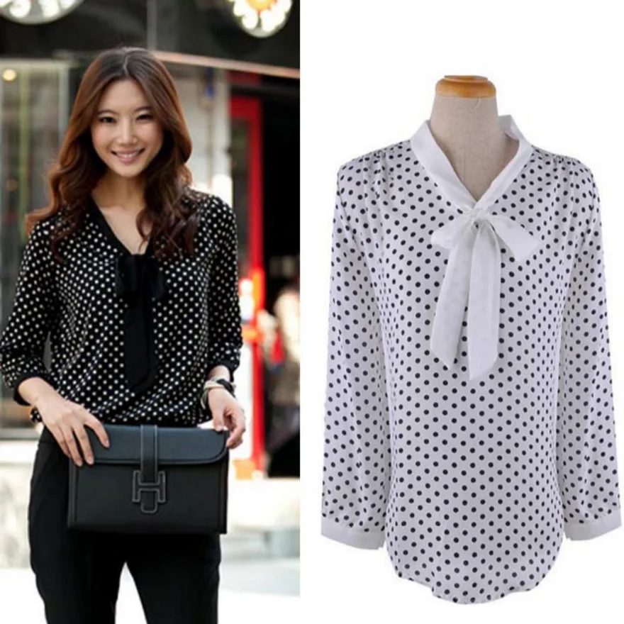 hot sell fashion chiffon blouse sexy women 3/4 sleeve v-neck bow polka dot print chiffon blouse shirt top women TX008
hot sell fashion chiffon blouse sexy women 3/4 sleeve v-neck bow polka dot print chiffon blouse shirt top women TX008