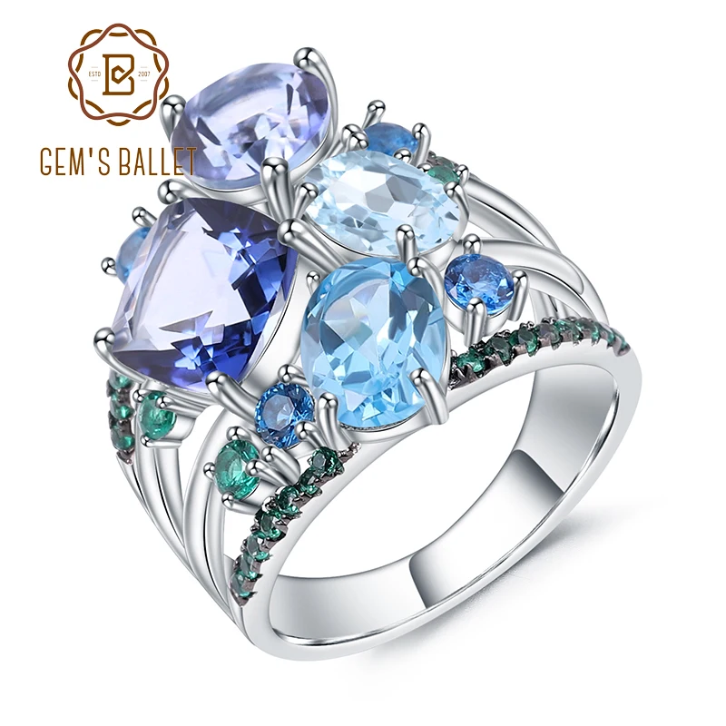 GEM'S BALLET Natural Mystic Quartz Topaz Gemstone Ring 925 Sterling Silver Geometric Statement Rings for Women Wedding Jewelry
GEM'S BALLET Natural Mystic Quartz Topaz Gemstone Ring 925 Sterling Silver Geometric Statement Rings for Women Wedding Jewelry