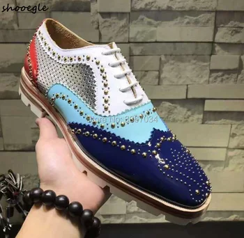 SHOOEGLE Men Patchwork Loafers Lace Up Oxfords Hole Breathable Anti-skid Bottom Shoes Square Toe Loafers Dress Shoes Men
SHOOEGLE Men Patchwork Loafers Lace Up Oxfords Hole Breathable Anti-skid Bottom Shoes Square Toe Loafers Dress Shoes Men