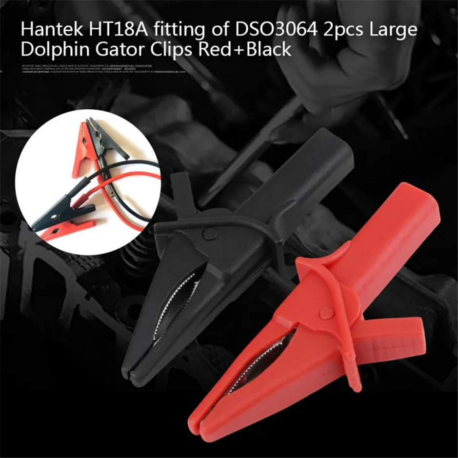 Hantek 2pcs HT18A Crocodile Clips Fitting of DSO3064 Large Dolphin Gator Clip for Oscilloscope Red+Black Oscilloscope Accessory
Hantek 2pcs HT18A Crocodile Clips Fitting of DSO3064 Large Dolphin Gator Clip for Oscilloscope Red+Black Oscilloscope Accessory