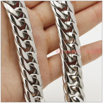 16/20mm Highly Polished Jewelry 316L Stainless Steel Silver Color Curb Cuban Tone Chain Mens Necklace 18~36" Heavy Hot
16/20mm Highly Polished Jewelry 316L Stainless Steel Silver Color Curb Cuban Tone Chain Mens Necklace 18~36" Heavy Hot