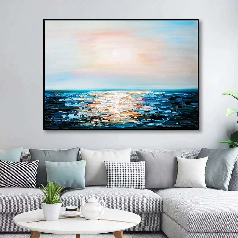 Abstract pure hand painted oil painting sunrise seascape Nordic living room decorative painting sofa background wall painting
Abstract pure hand painted oil painting sunrise seascape Nordic living room decorative painting sofa background wall painting