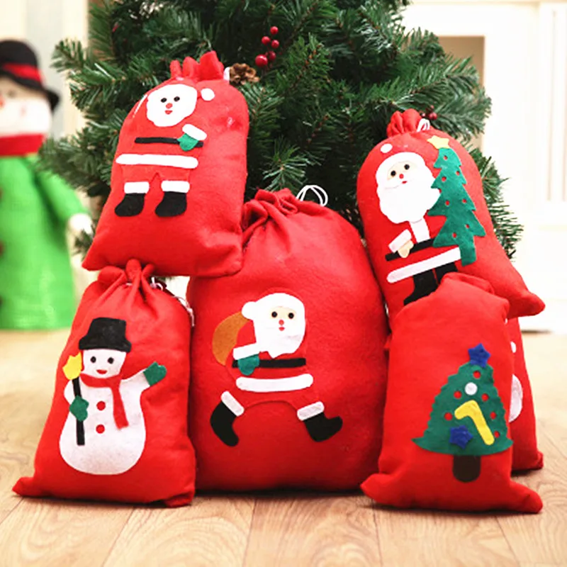 Christmas Gift Bags Santa/Snowman/Tree Non-woven Handmade Drawstring Pocket Happy New Year Xmas Dinner Party favors navidad 2018 
Christmas Gift Bags Santa/Snowman/Tree Non-woven Handmade Drawstring Pocket Happy New Year Xmas Dinner Party favors navidad 2018