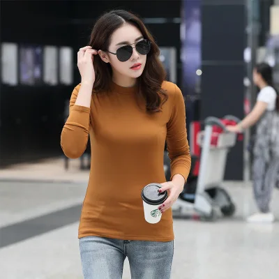 Spring Autumn Cotton Long Sleeve T Shirt Women Slim Sweatshirt Fashion Turtleneck SOFT White Base Shirt Elegant Ladies Top Tees
Spring Autumn Cotton Long Sleeve T Shirt Women Slim Sweatshirt Fashion Turtleneck SOFT White Base Shirt Elegant Ladies Top Tees