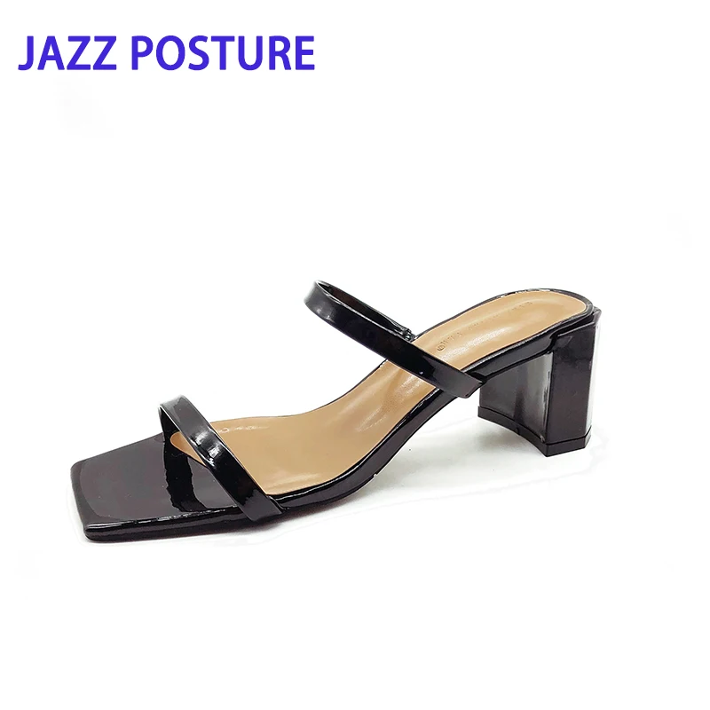2019 summer new women's shoes open toe slippers high heels slippers fashion thick with sandals white black y372
2019 summer new women's shoes open toe slippers high heels slippers fashion thick with sandals white black y372
