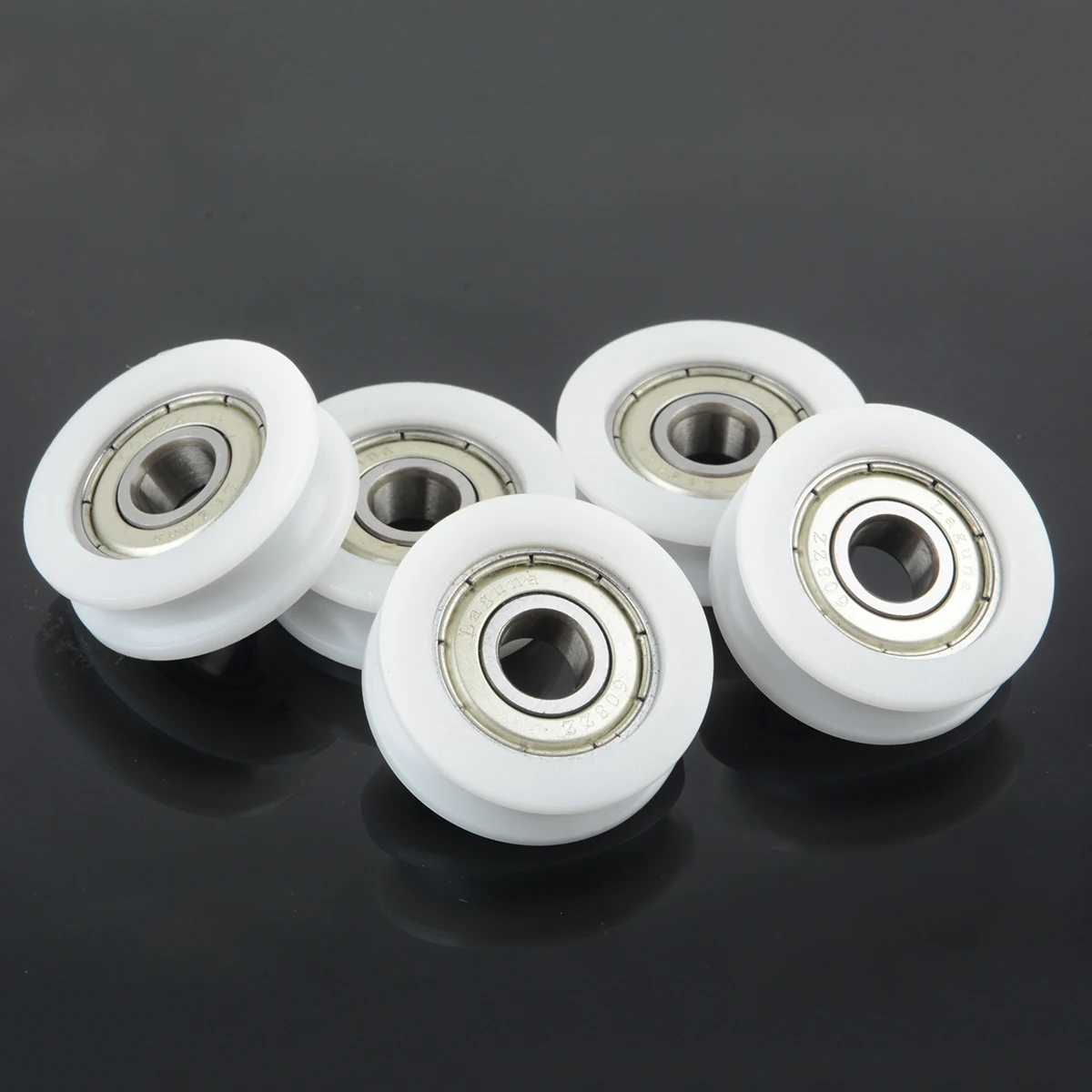 5pcs Nylon Plastic Ball Bearings Embedded 608 U Groove Ball Bearing Guide Pulley 8X30X10mm For Guide Roller Hardware Accessories