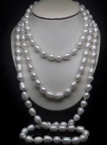 FREE SHIPPING HOT sell new Style >>>&gtLONG AAA+11-13MM NATURAL WHITE SOUTH SEA BAROQUE PEARL NECKLACE 50&quotINCH 14k | Украшения и